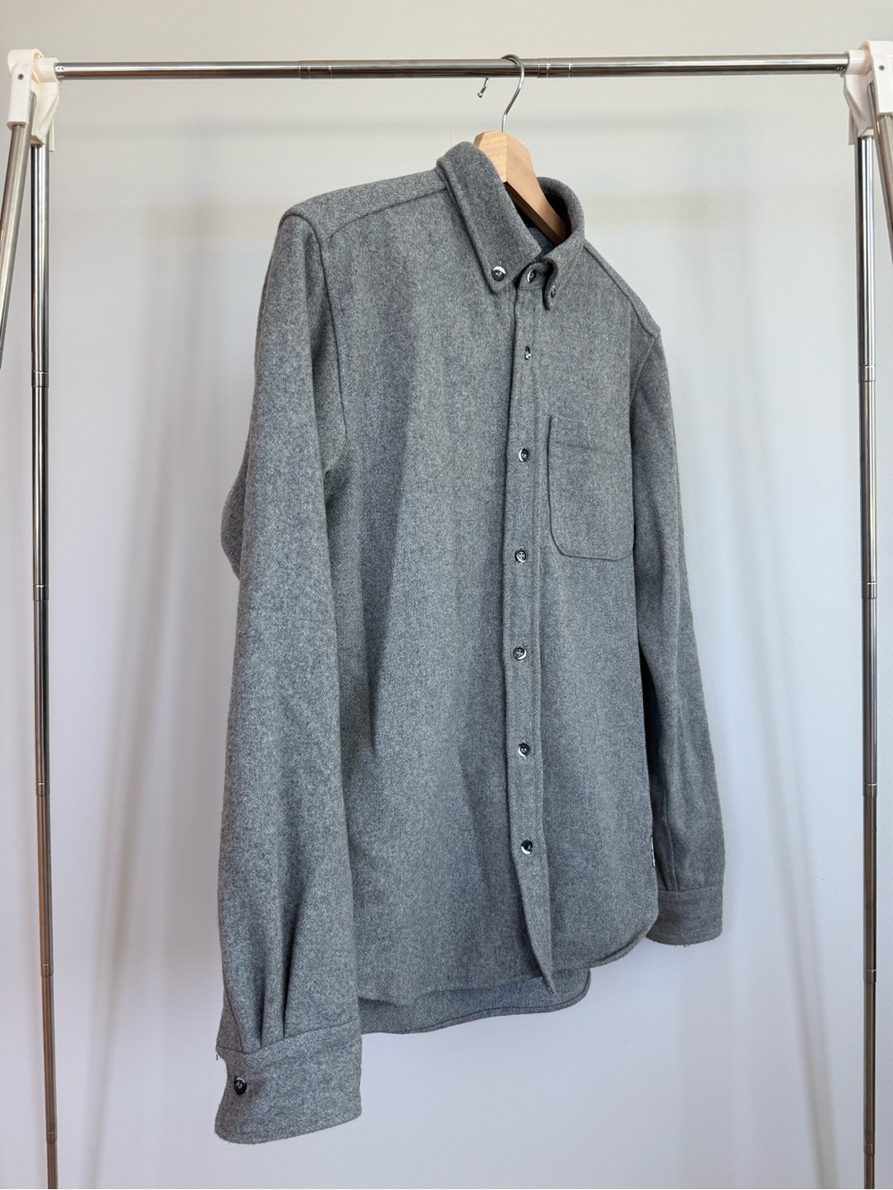 Anian - Men's Gray Melton Wool Shirt